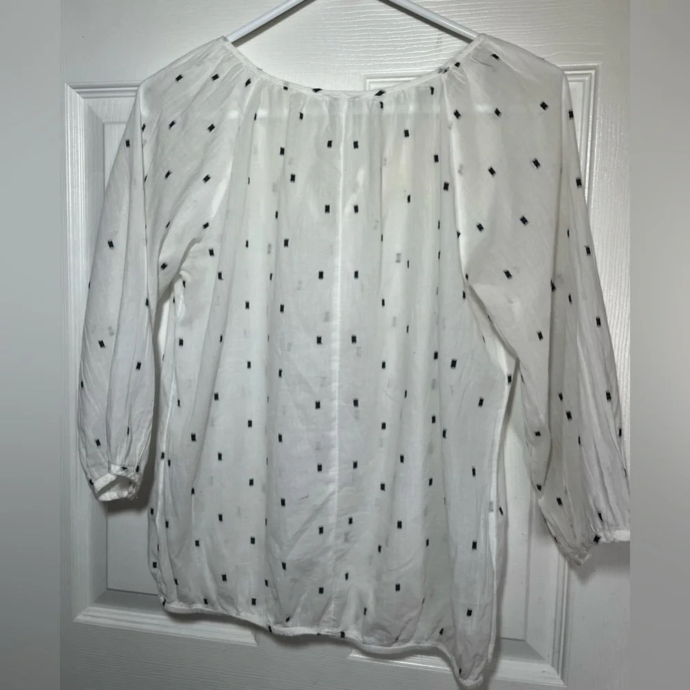 J.Crew White/Blue Women’s Top‎ Blouse Sz XS